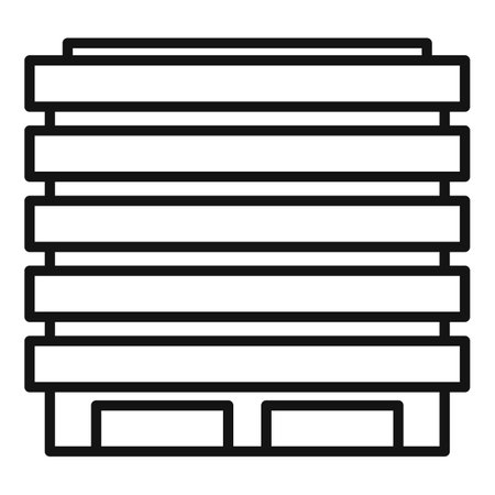 Outline icon representing an empty wooden pallet, commonly used for transporting and storing goods in warehouses and logisticsのイラスト素材