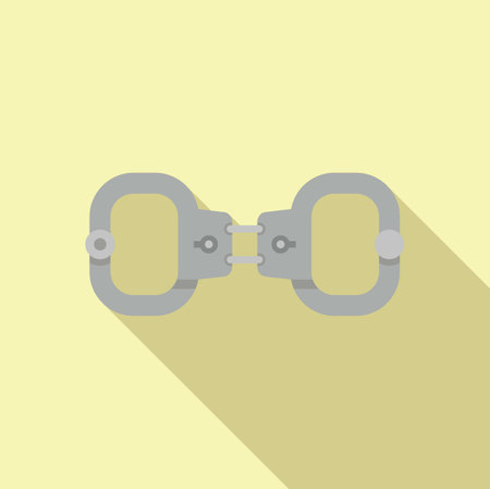 Illustration of a pair of metal handcuffs, a concept for law enforcement and securityのイラスト素材