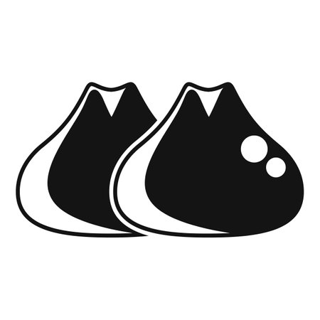 Two pieces of khinkali are laying next to each other, showing Georgian cuisineのイラスト素材