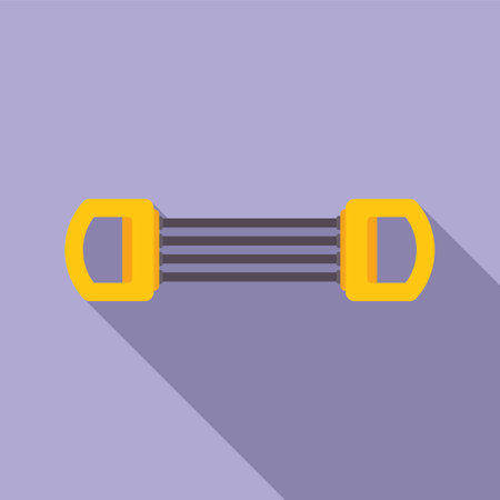Chest expander with yellow handles lying on a purple backgroundのイラスト素材
