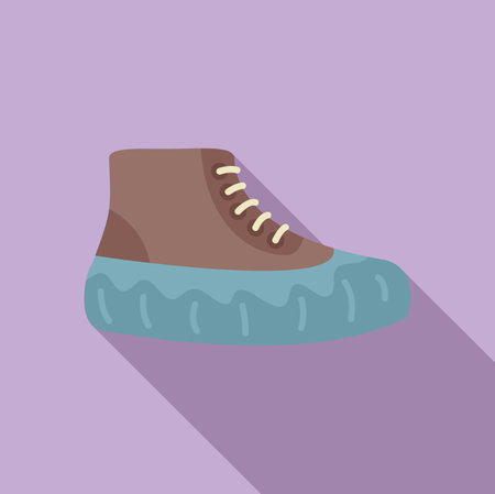 Brown winter shoe protecting from cold weather with thick sole, side viewのイラスト素材