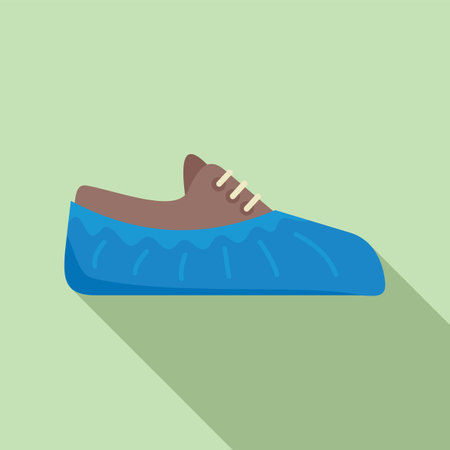 Illustration of a doctor wearing blue shoe covers in a hospital, concept of hygiene and protectionのイラスト素材