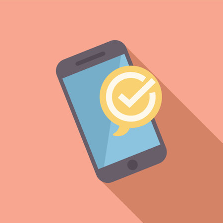 Smartphone is showing a validation check mark on the screenのイラスト素材
