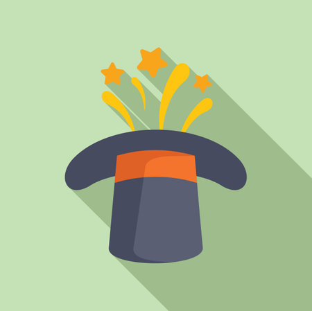 Classic magicians hat erupting with sparkles and stars, suggesting magic and illusionのイラスト素材