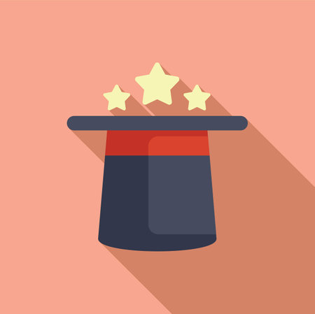 Magicians top hat making stars appear, perfect for themes of magic, illusion, and entertainmentのイラスト素材