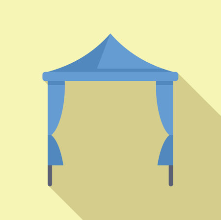 Blue event tent providing shelter from the sun on a bright summer dayのイラスト素材