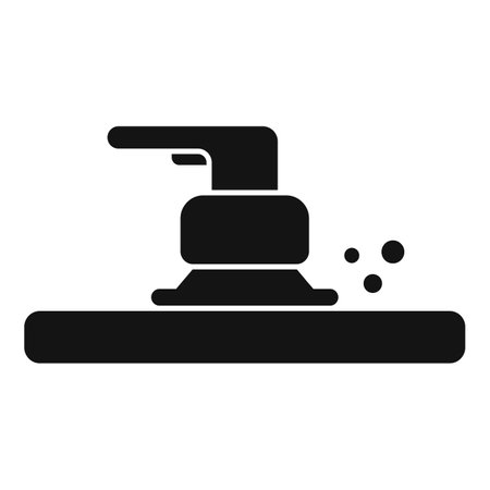 Water tap pouring water droplets in simple style, icon, logoのイラスト素材