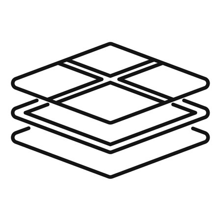 Line drawing of floor tiles showing multiple layers for material optionsのイラスト素材