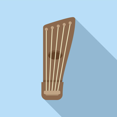 Ancient kannel string instrument with a long neck for playing beautiful musicのイラスト素材