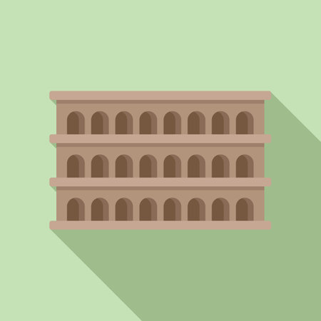 Minimalist illustration representing the colosseum, the famous roman amphitheaterのイラスト素材