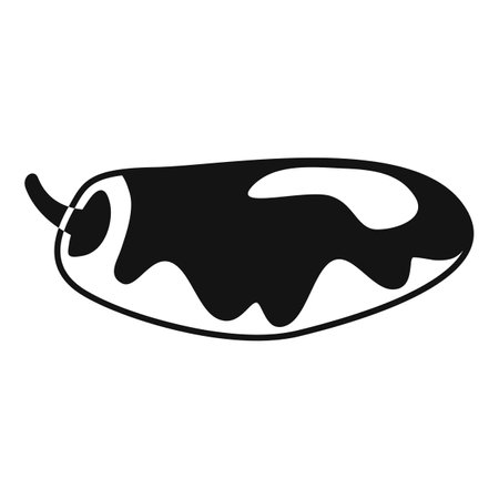 Simple vector icon of a jalapeno pepper dripping sauceのイラスト素材