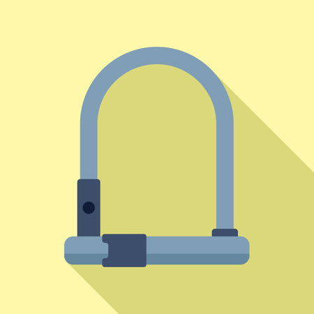 Sturdy bike u lock is securing a bicycle, providing peace of mind and protection against theftのイラスト素材