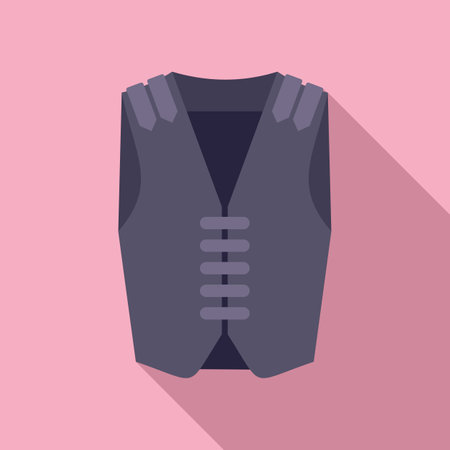 Dark grey vest is laying on a pink background, perfect for showcasing fashion designsのイラスト素材