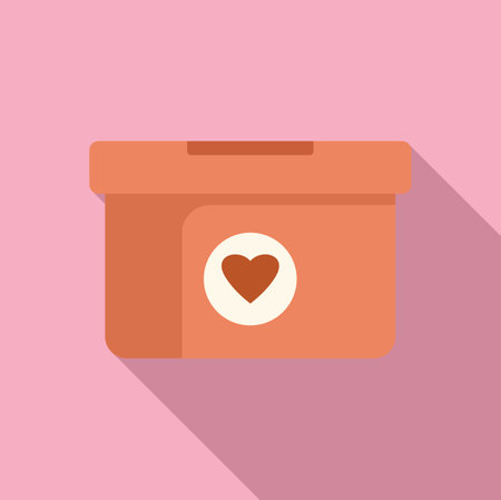 Donation box with heart symbol is collecting money for charity and volunteeringのイラスト素材