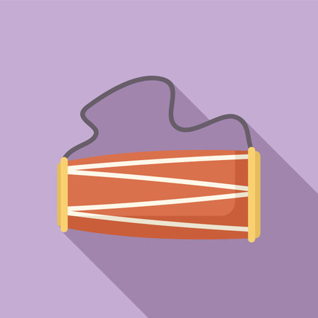 African drum with a rope is lying on a purple backgroundのイラスト素材