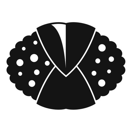 Simple black and white icon of a sushi roll, featuring sesame seeds and a slice of cucumberのイラスト素材
