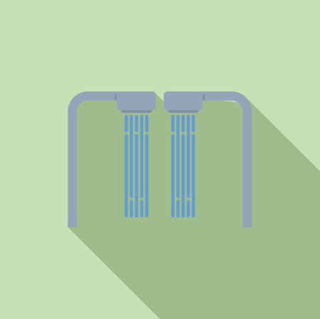 Two shower heads are pouring water, offering a relaxing and refreshing experienceのイラスト素材