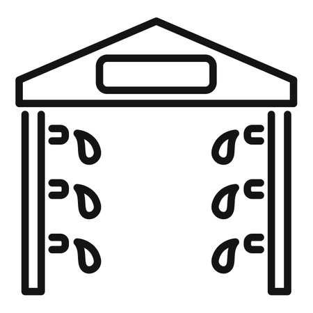 Climbing wall for training with holds icon, outline styleのイラスト素材