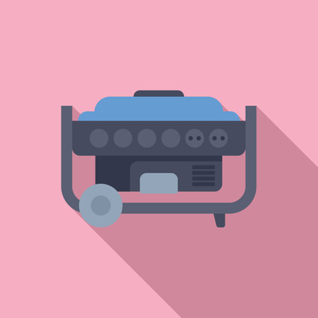 Portable backup generator supplying electricity during a power outage, ensuring continuous power supplyのイラスト素材