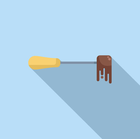 Fondue fork is dripping with melted chocolate, evoking the fun and indulgence of a chocolate fountainのイラスト素材
