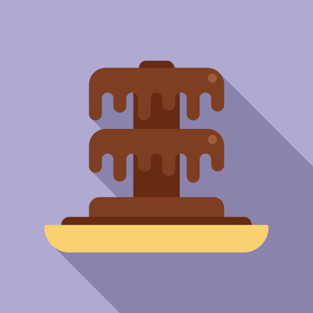 Delicious melted chocolate fountain dripping over three tiers, perfect for a party or special eventのイラスト素材