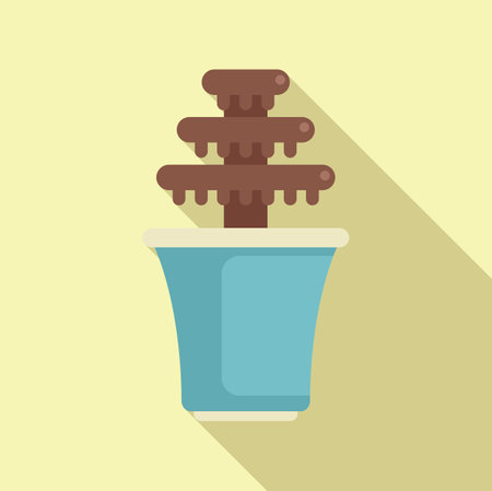 Chocolate fountain cascading down tiers, creating a luxurious and tempting dessert centerpieceのイラスト素材