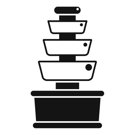 Chocolate fountain cascading melted chocolate over tiers of bowls for dipping treatsのイラスト素材