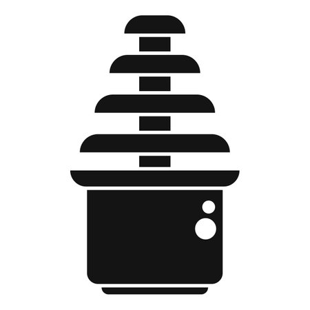 Simple silhouette of a chocolate fountain machine making a delicious dessertのイラスト素材