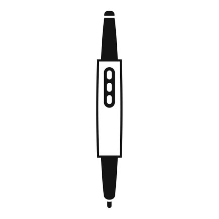 Black glyph icon for a modern electronic cigarette with a battery indicatorのイラスト素材