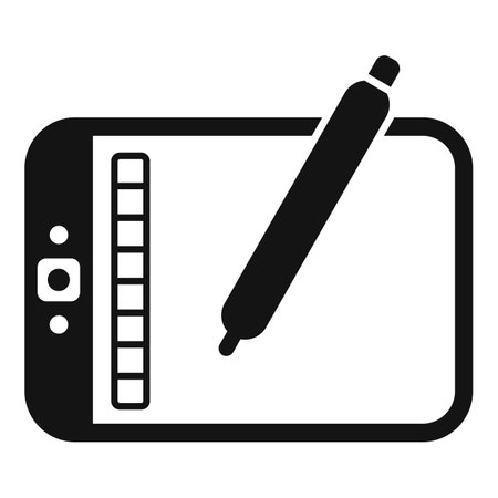 Digital artist is using a graphic tablet with a stylus to create stunning digital artworkのイラスト素材
