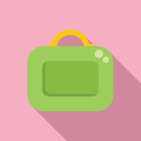 Green lunchbox for taking lunch to work or school, keeping food fresh for a meal outside homeのイラスト素材