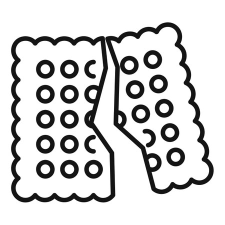 Square cracker is breaking apart, perfect for representing snack timeのイラスト素材