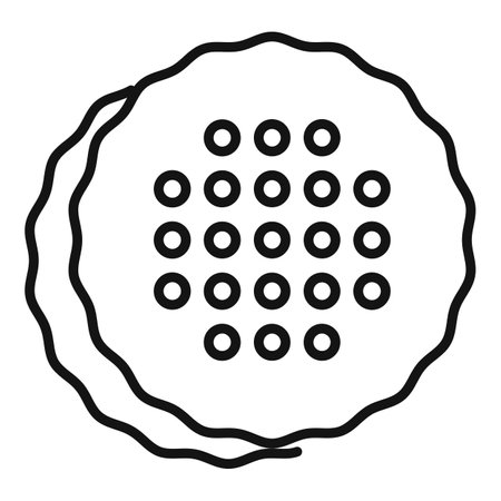 Simple and minimal representation of a cookie with holes, perfect for recipe books or bakery logosのイラスト素材