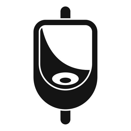 Simple black icon of a urinal commonly found in public restrooms, useful for indicating restroom facilitiesのイラスト素材