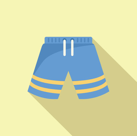 Blue shorts with yellow stripes, perfect for a summer vacation at the beach or poolのイラスト素材