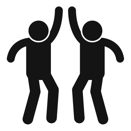 Two people are giving high five, celebrating their successのイラスト素材