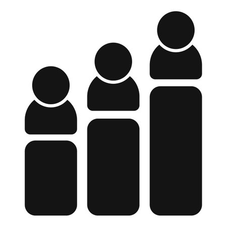 Black and white illustration of a bar chart showing growth with business people standing on itのイラスト素材