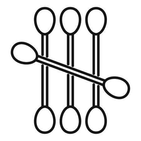 Six cotton buds forming an abstract shape, hygiene and healthcare conceptのイラスト素材