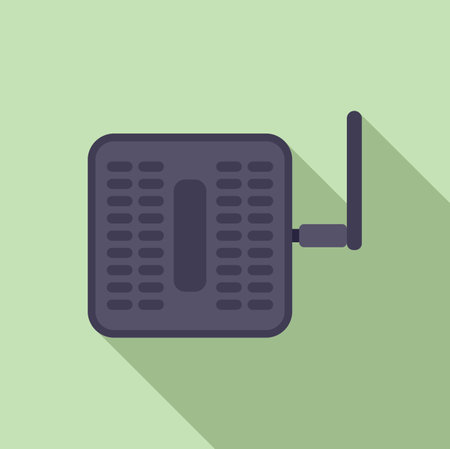 Wireless router with an antenna is providing a stable internet connection for seamless browsing and connectivityのイラスト素材