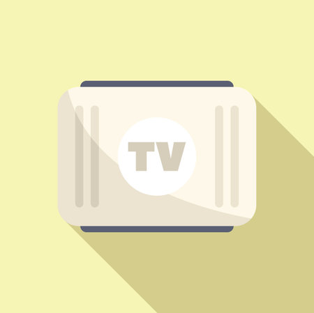 Tv set top view showing brand identity with long shadow, great for technology and entertainment related designsのイラスト素材