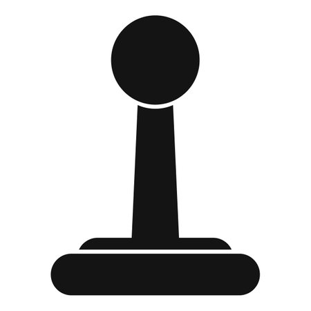 Black silhouette of a joystick standing on a platform, representing the concept of gaming controlのイラスト素材
