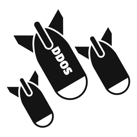 Ddos attack bomb cyber security concept icon in glyph styleのイラスト素材