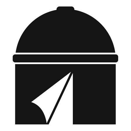 Black and white icon of a camping tent providing shelter in the great outdoorsのイラスト素材
