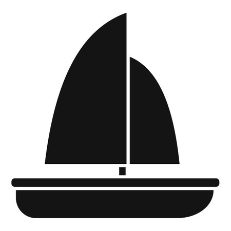 Small sailboat sailing away on white backgroundのイラスト素材
