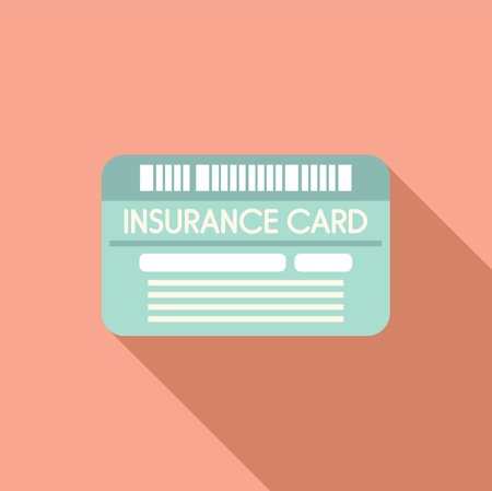 Insurance card with barcode lying on table with long shadowのイラスト素材