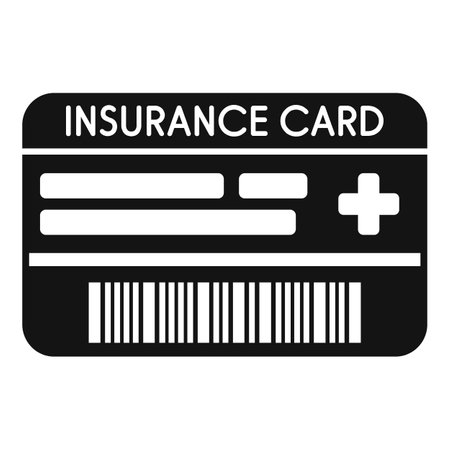 Black and white image of an insurance card representing healthcare coverageのイラスト素材
