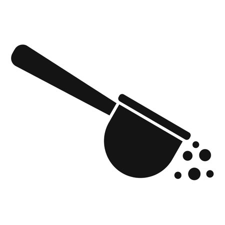 Black and white icon of a portafilter pouring ground coffeeのイラスト素材