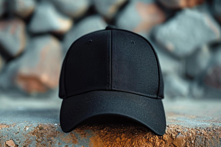 Abandoned Baseball cap black. Fashion design. Generate Aiの素材