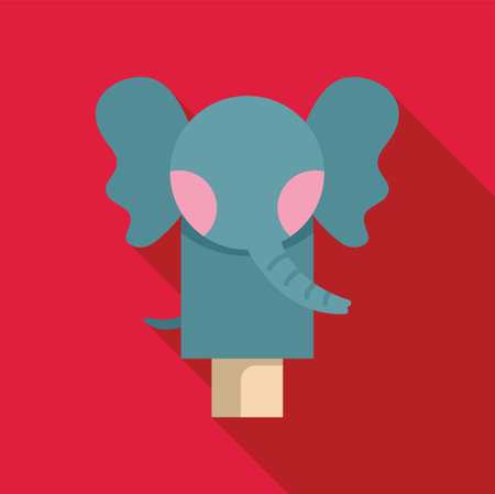 Playful blue elephant hand puppet, ready to entertain and spark imagination in childrens playtimeのイラスト素材