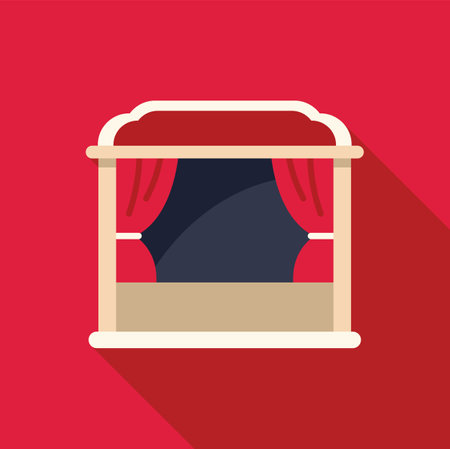 Theater stage with red curtains is waiting for the beginning of the performanceのイラスト素材